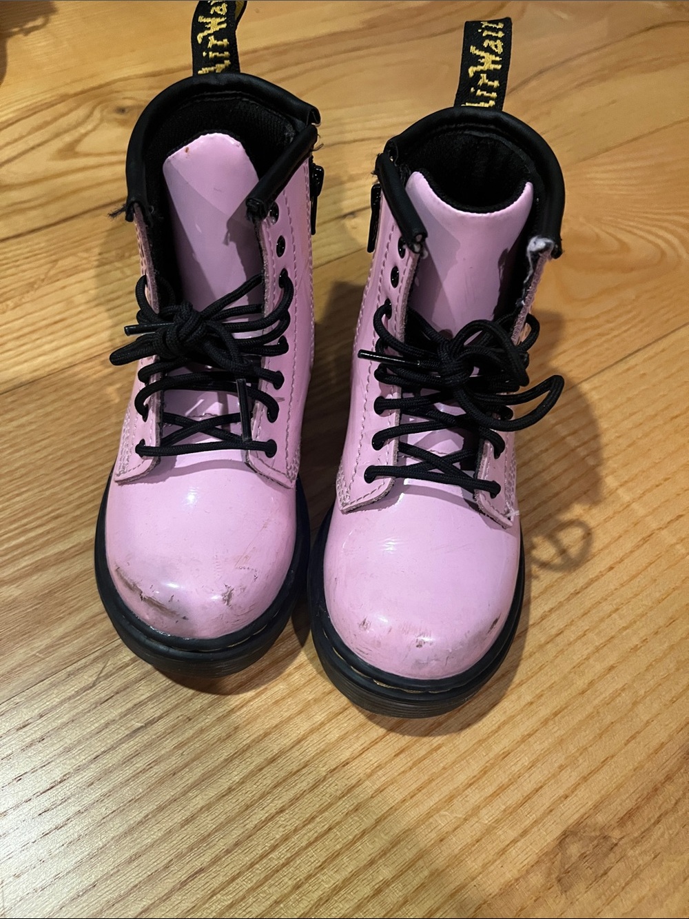 Dr Martens Pink Lace-Up Combat Boots toddler size 9